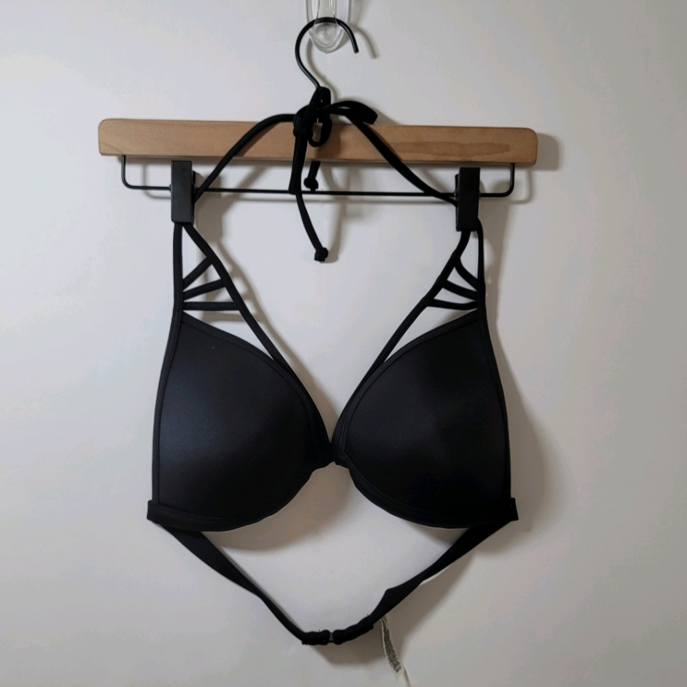 NWT PINK by Victoria's Secret Caged Swim Top